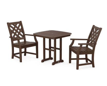 POLYWOOD Wovendale 3-Piece Dining Set in Mahogany