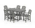 POLYWOOD Savannah Arm Chair 7-Piece Counter Set with Trestle Legs in Slate Grey