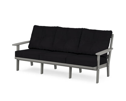POLYWOOD Prairie Deep Seating Sofa in Slate Grey / Midnight Linen