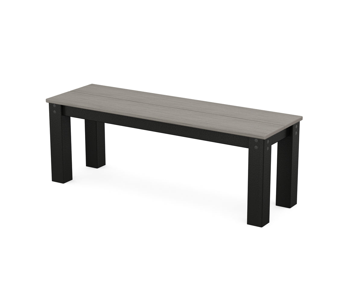POLYWOOD Studio Parsons 48" Bench in Black / Driftwood