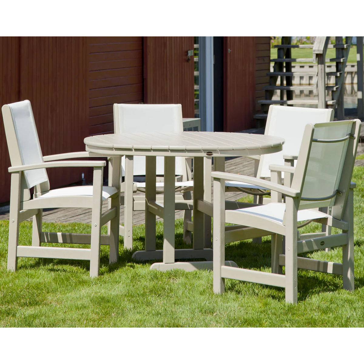 POLYWOOD 48" Round Farmhouse Dining Table