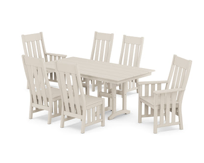 POLYWOOD Acadia 7-Piece Farmhouse Dining Set in Sand