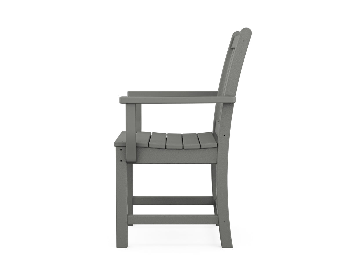 Alternate view of the POLYWOOD Traditional Garden Dining Arm Chair in Slate Grey