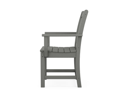 Alternate view of the POLYWOOD Traditional Garden Dining Arm Chair in Slate Grey