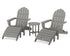 POLYWOOD Classic Oversized Adirondack 5-Piece Casual Set in Slate Grey