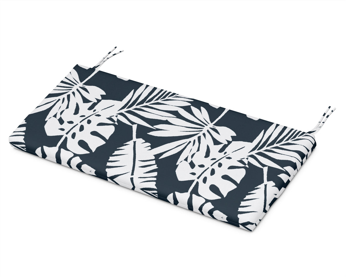 POLYWOOD Bench Seat Cushion - 17.25"D x 44.5"W x 2.5"H in Leaf Marine Indigo