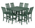 POLYWOOD Vineyard 9-Piece Farmhouse Trestle Bar Set in Green