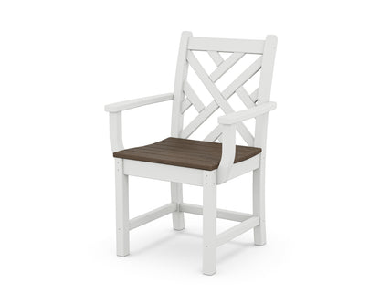 POLYWOOD Chippendale Dining Arm Chair in White / Kona