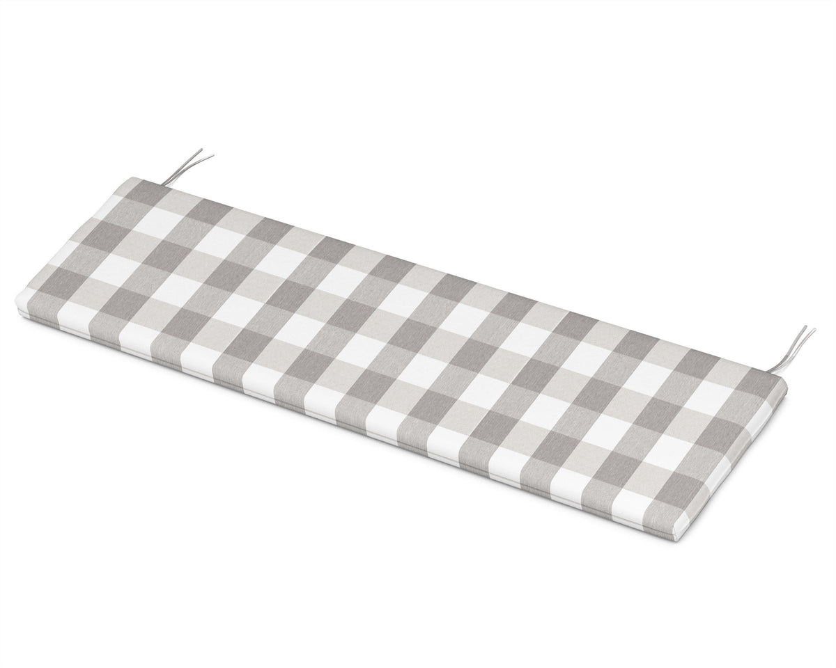 POLYWOOD Bench Seat Cushion - 17.25"D x 68.5"W x 2.5"H in Buffalo Plaid Grey Mist