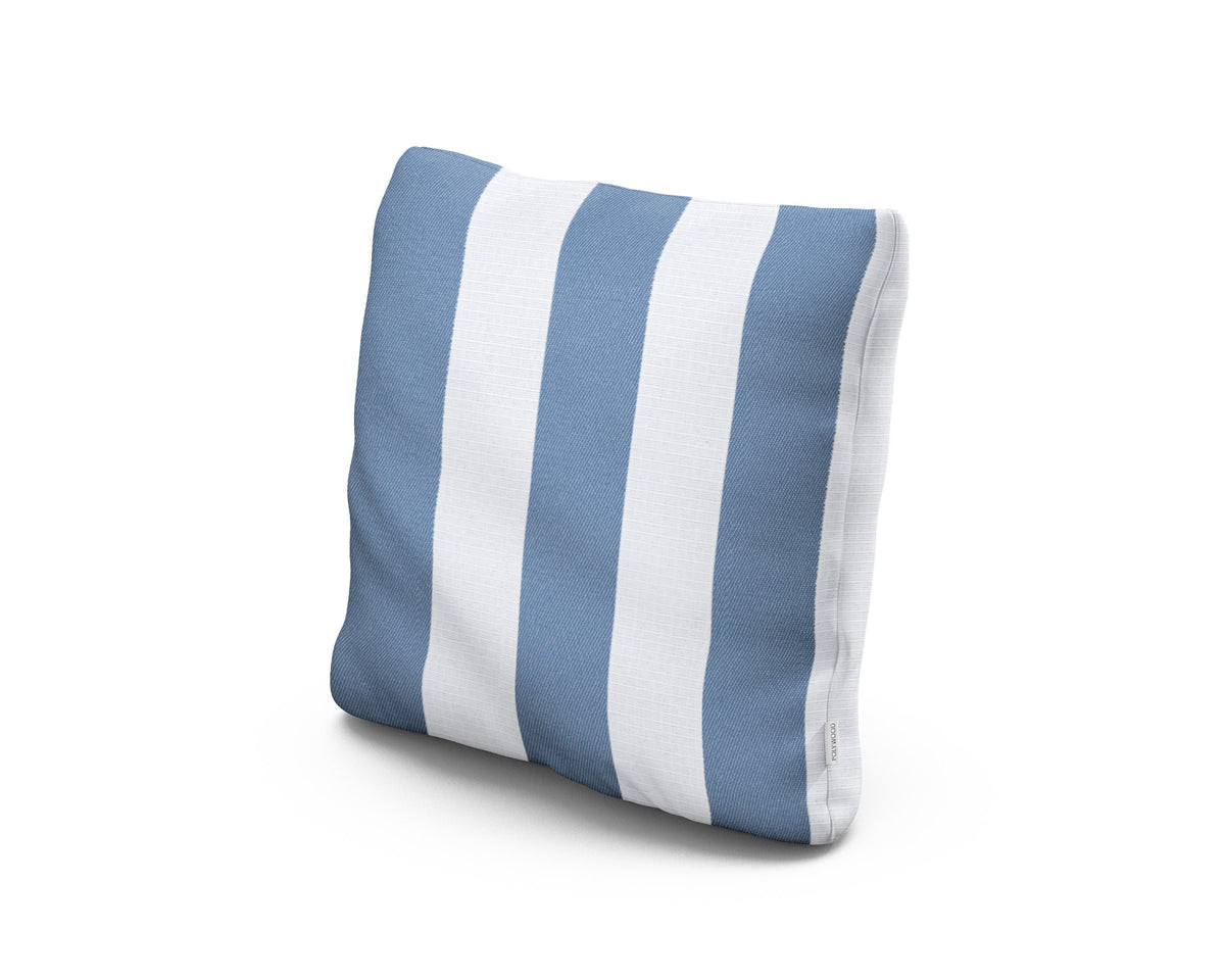 POLYWOOD 18" Outdoor Throw Pillow in Cabana Stripe Sky Blue