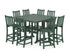 POLYWOOD Traditional Garden 9-Piece Nautical Trestle Bar Set in Green