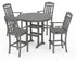 POLYWOOD Cottage 5-Piece Round Bar Set in Slate Grey