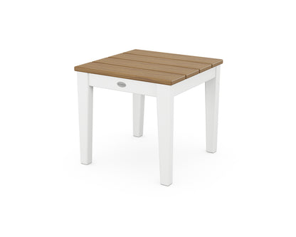 POLYWOOD Newport 18" End Table in White / Natural