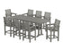 POLYWOOD Captain 9-Piece Counter Set with Trestle Legs in Slate Grey