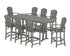 POLYWOOD Palm Coast 9-Piece Bar Set with Trestle Legs in Slate Grey