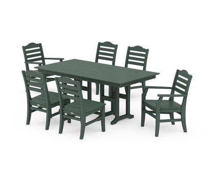 POLYWOOD Savannah 7-Piece Farmhouse Dining Set in Green