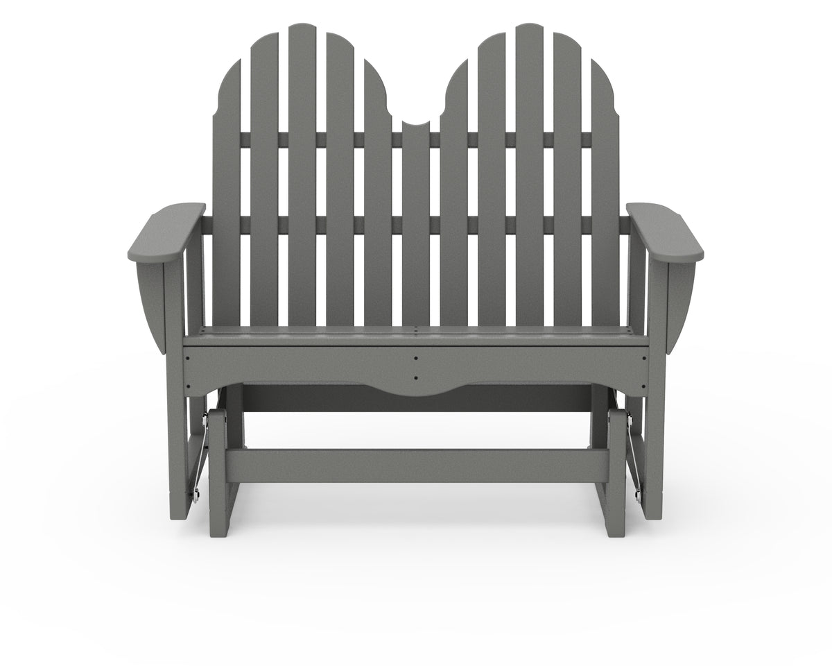Additional angle of the POLYWOOD Classic Adirondack 48" Glider in Slate Grey