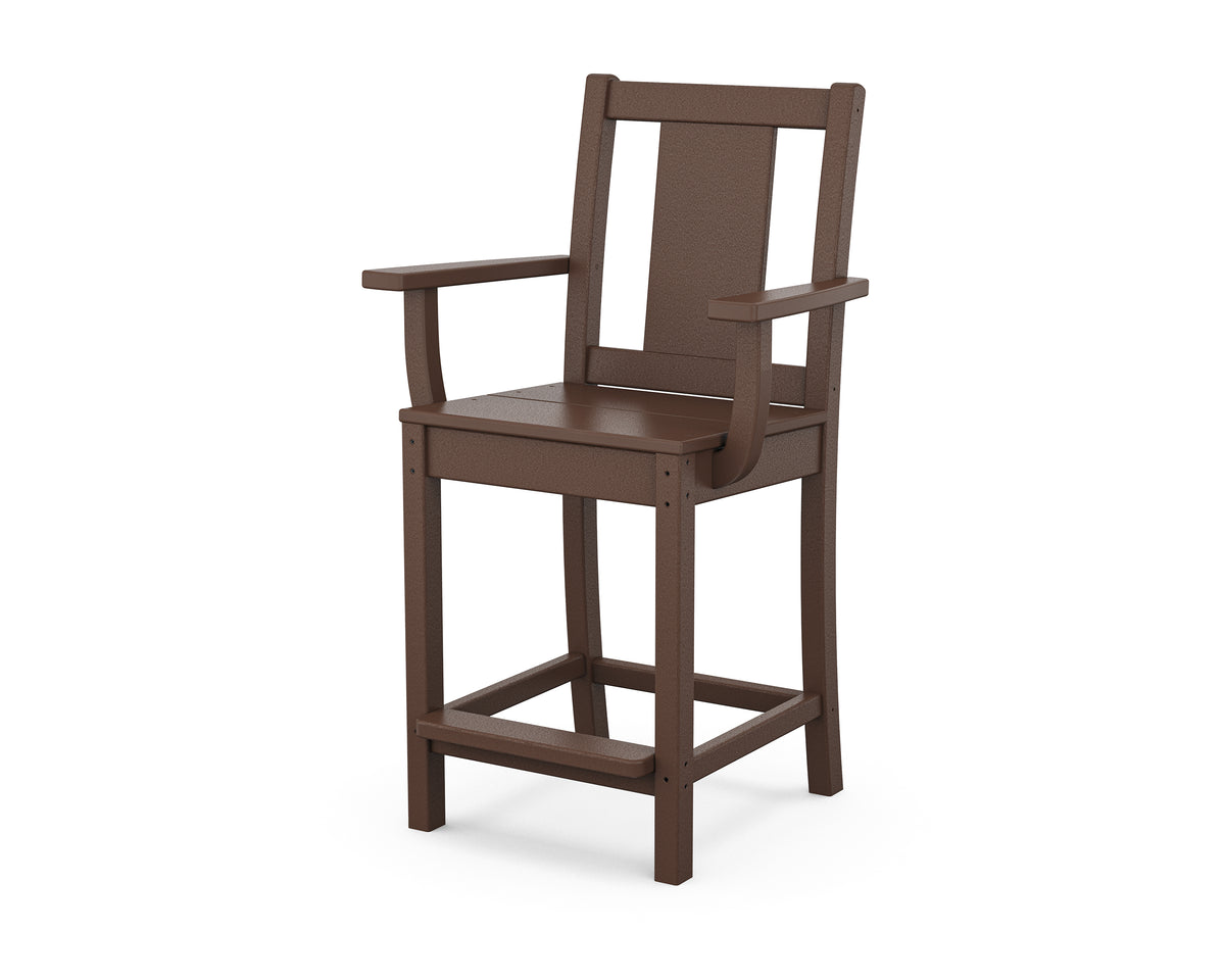 POLYWOOD Prairie Counter Arm Chair in Mahogany