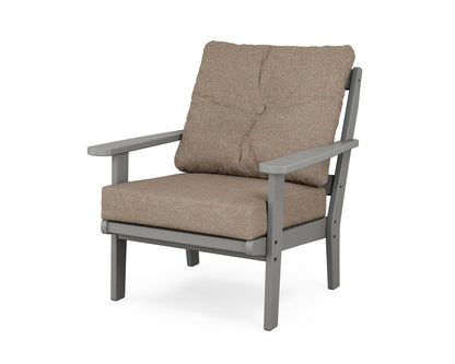 POLYWOOD Mission Deep Seating Chair in Slate Grey / Spiced Burlap