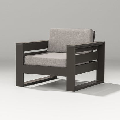 POLYWOOD Latitude Lounge Chair in Vintage Coffee / Weathered Tweed