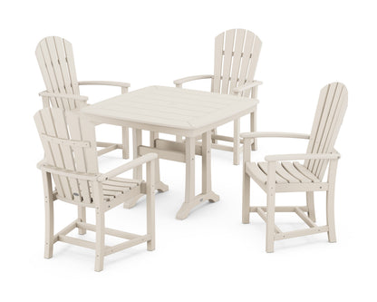 POLYWOOD Palm Coast 5-Piece Dining Set with Trestle Legs - 37" Table in Sand