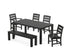 POLYWOOD Lakeside 6-Piece Parsons Dining Set with Bench with Lakeside Dining Side Chair in Black