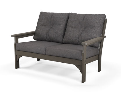 POLYWOOD Vineyard Deep Seating Loveseat in Vintage Coffee / Ash Charcoal