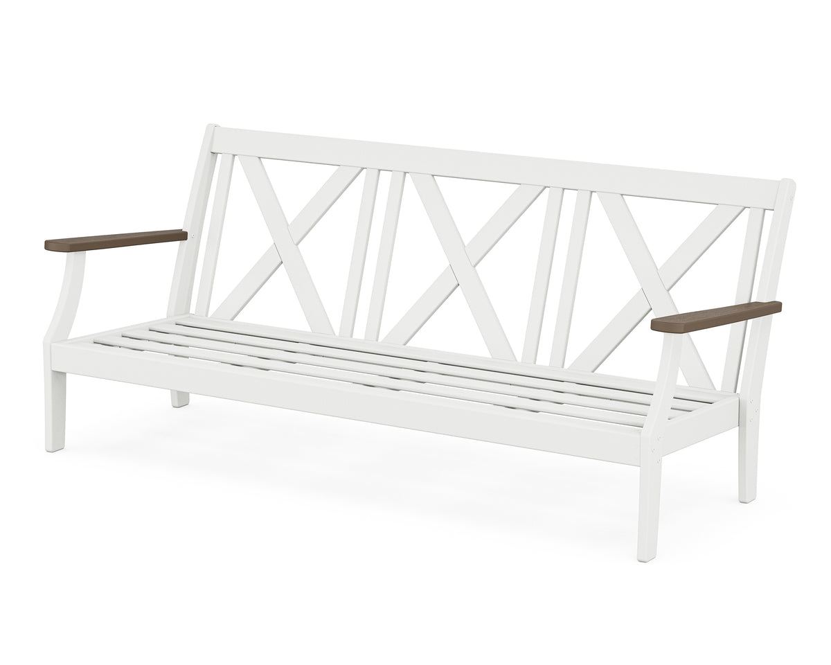 POLYWOOD Braxton Deep Seating Sofa Frame in White / Kona