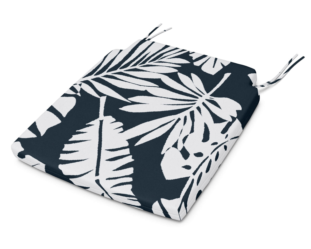 POLYWOOD Savannah Dining Seat Pad in Leaf Marine Indigo