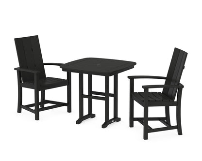 POLYWOOD Modern Adirondack 3-Piece Dining Set - 31" Table in Black