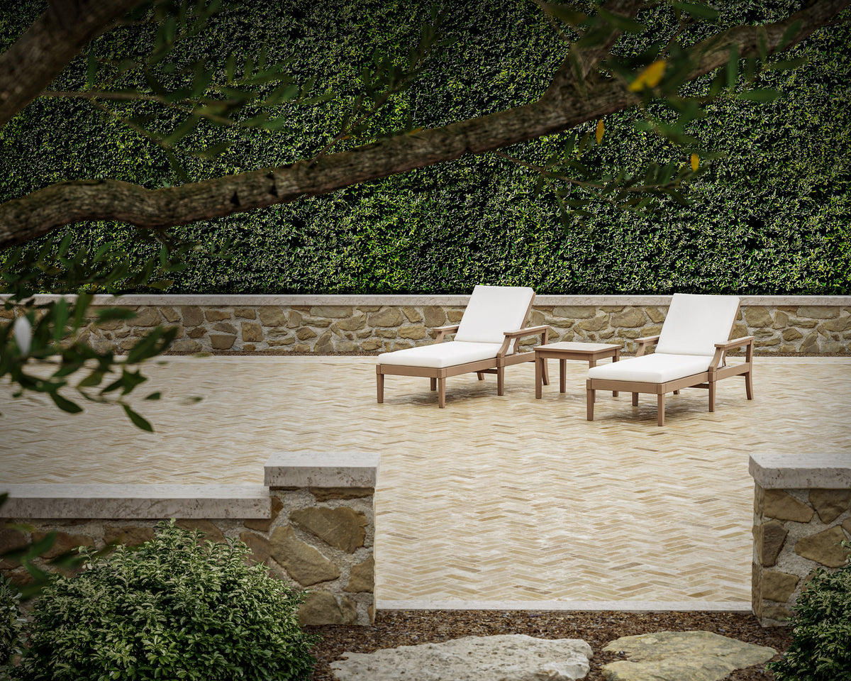 POLYWOOD Estate 3-Piece Chaise Lounge Set in an outdoor setting