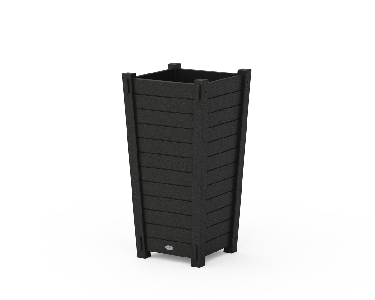 POLYWOOD Nautical Tapered Square Planter Box in Black