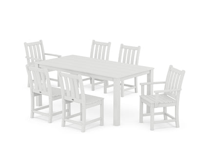 POLYWOOD Traditional Garden 7-Piece Parsons Dining Set in White