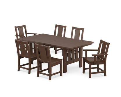 POLYWOOD Prairie 7-Piece Dining Set with Mission Table in Mahogany