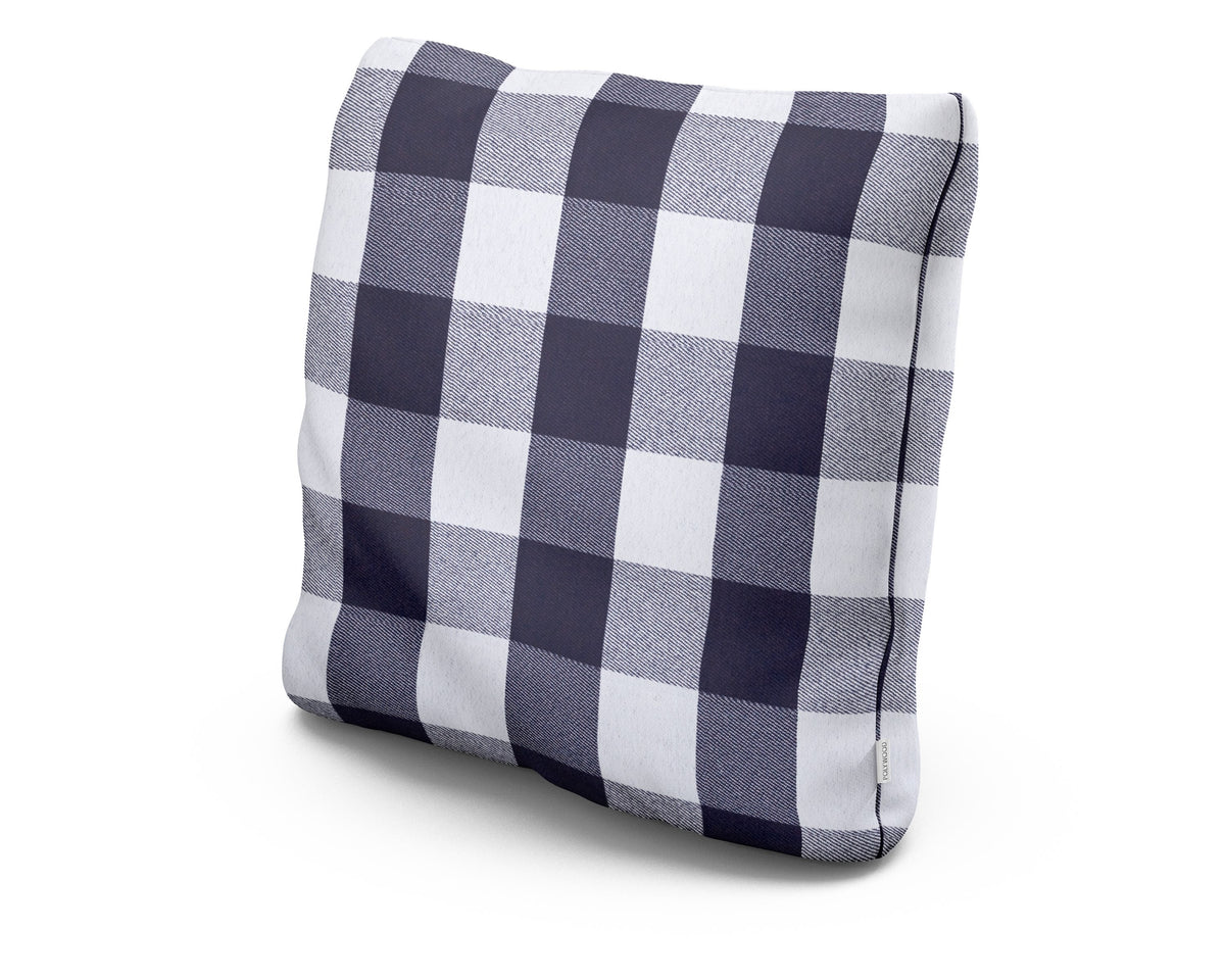 POLYWOOD 22" Outdoor Throw Pillow in Buffalo Plaid Navy