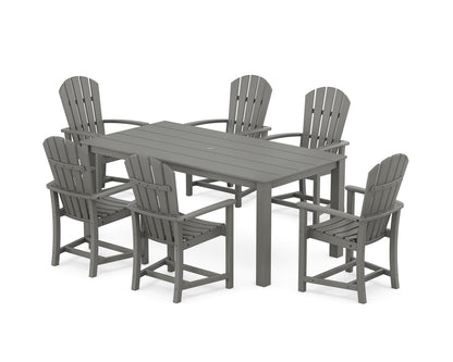 POLYWOOD Palm Coast 7-Piece Parsons Dining Set in Slate Grey