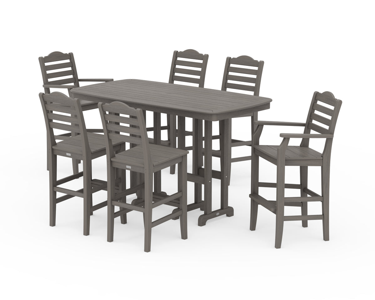 POLYWOOD Savannah 7-Piece Bar Set in Driftwood