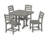 POLYWOOD La Casa Café Side Chair 5-Piece Dining Set with Trestle Legs - 37" Table in Slate Grey