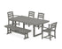 POLYWOOD La Casa Café 6-Piece Dining Set with Bench - 39" x 78" Table in Slate Grey