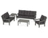 POLYWOOD Vineyard 5-Piece Deep Seating Set with Sofa in Slate Grey / Ash Charcoal
