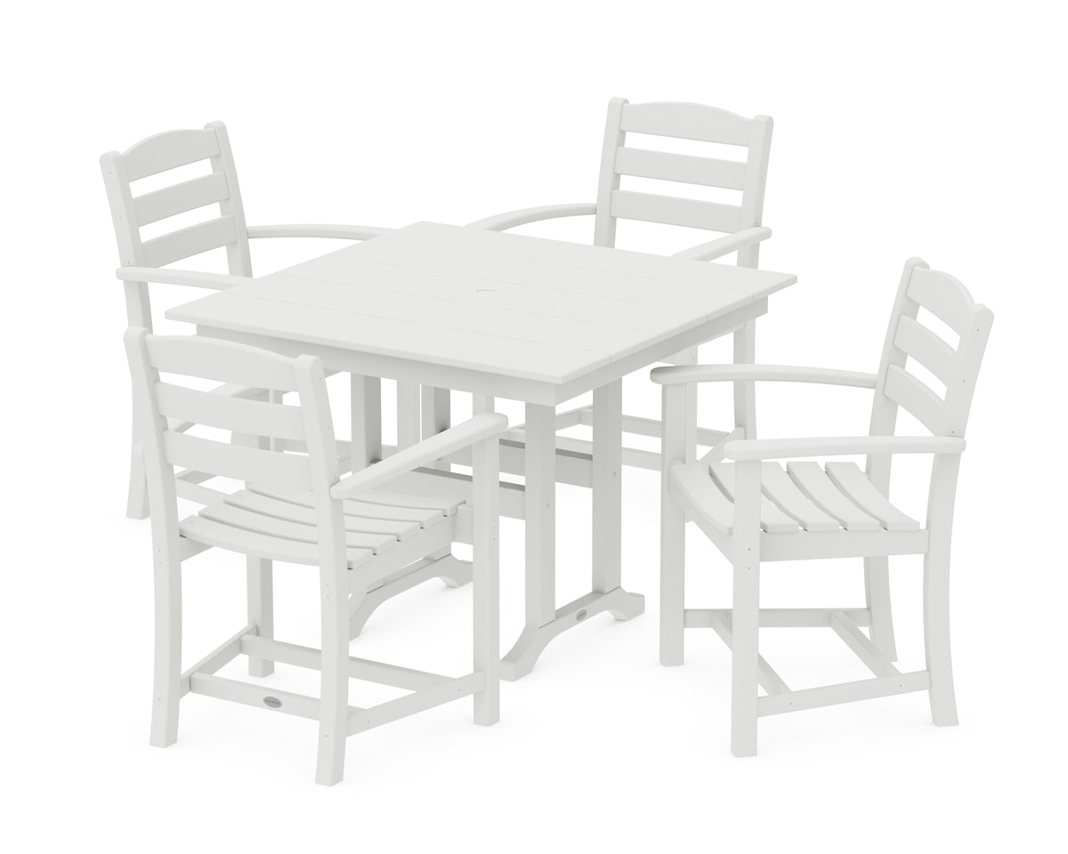 POLYWOOD La Casa Café 5-Piece Farmhouse Dining Set in Vintage White
