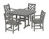 POLYWOOD Chippendale 5-Piece Dining Set with Trestle Legs - 44" Table in Slate Grey