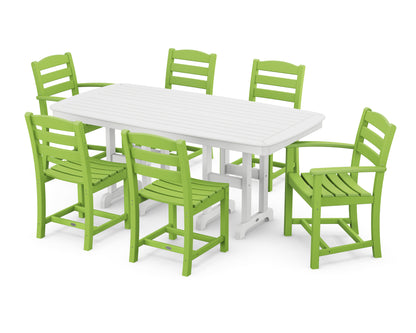 POLYWOOD La Casa Café 7-Piece Dining Set in Lime / White