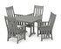 POLYWOOD Acadia 5-Piece Farmhouse Dining Set with Trestle Legs in Slate Grey