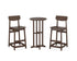 POLYWOOD Modern Studio Urban Bar Chair 3-Piece Bistro Set in Mahogany