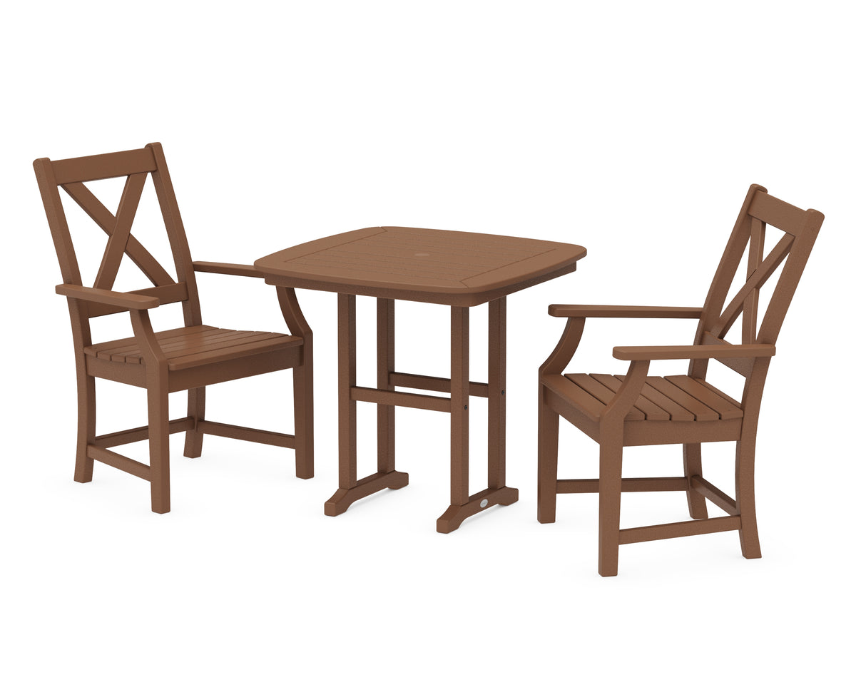 POLYWOOD Braxton 3-Piece Dining Set in Teak