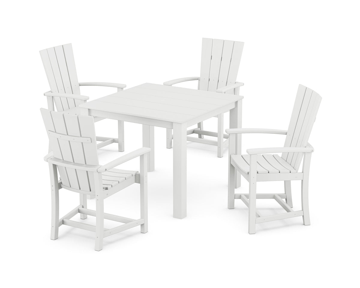POLYWOOD Quattro 5-Piece Parsons Dining Set in White