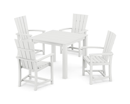 POLYWOOD Quattro 5-Piece Parsons Dining Set in White
