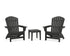 POLYWOOD 3-Piece Nautical Grand Adirondack Set in Black