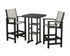 POLYWOOD Coastal 3-Piece Bar Set in Black / Birch
